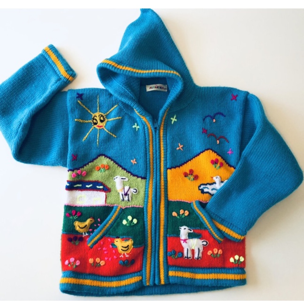 Unique Peruvian Handmade Zip Sweater